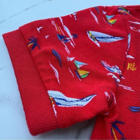 Polo Ralph Lauren Big Boys Sailboat Mesh Polo Shirt Red – Size 5 NWT - Picture 6 of 17